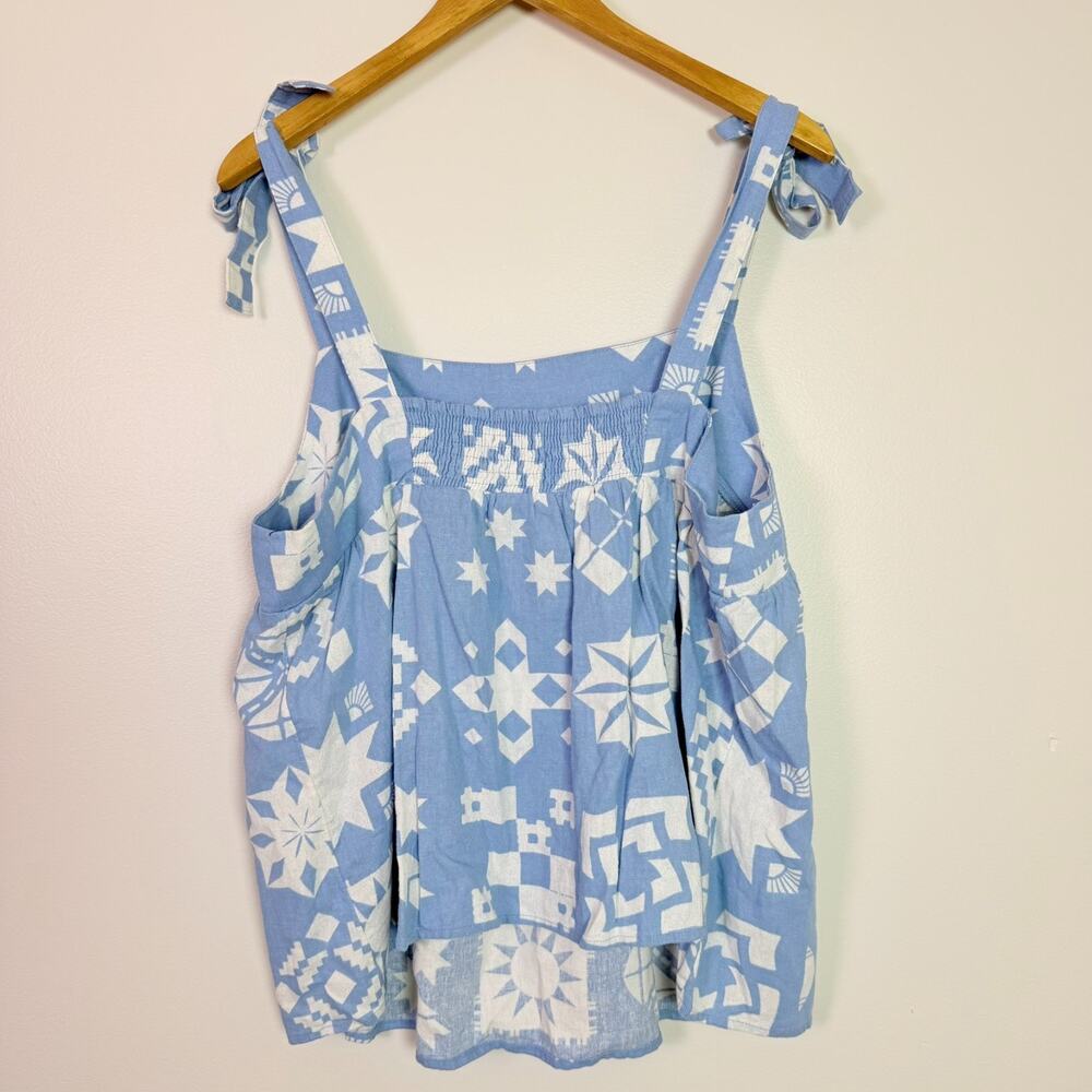 Sonoma Tie Strap Tank Tops Linen Blend Lot of 3 Women's XL Floral Geometric Boho - Picture 9 of 16